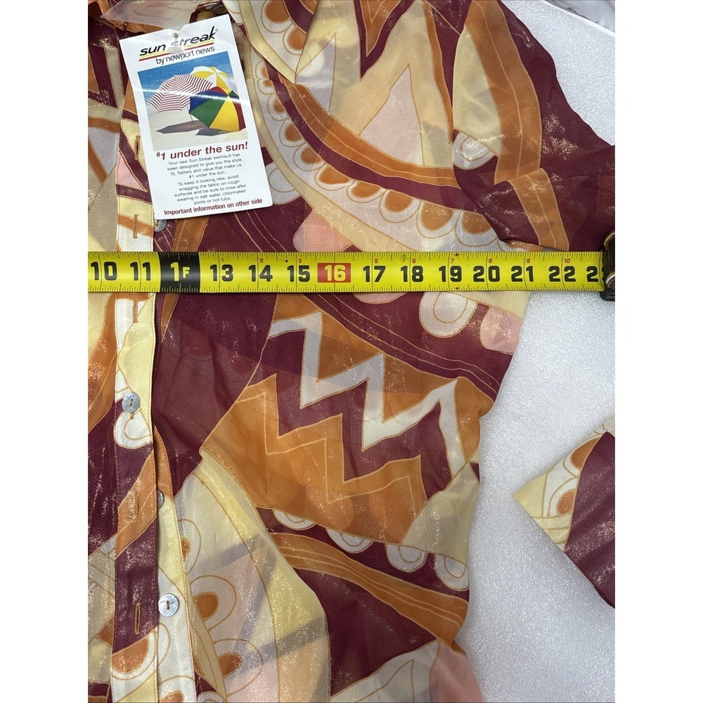 Sun Streak By Newport News Disco Sheer Midi Cover Up Size L - Picture 7 of 9